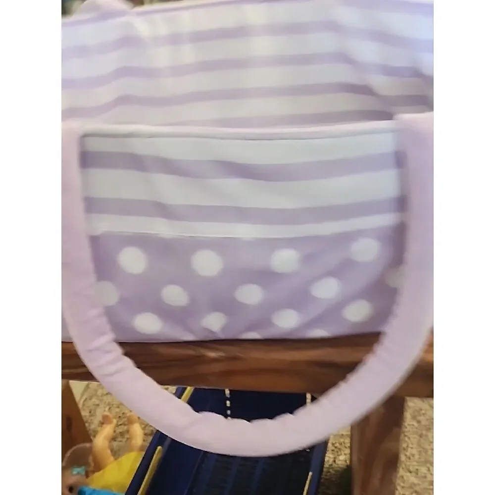 Reborn Lavender Polka Dot & Stripe Fabric Bassinet